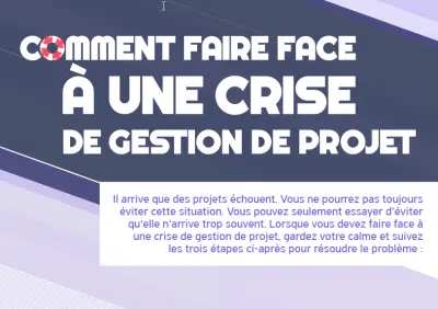 Infographie : comment faire face à une crise de gestion de projet