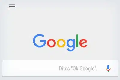 Menu principal moteur de recherhce Google