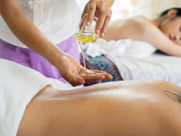 woman lying with prone position