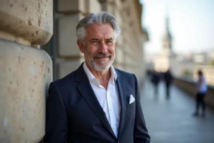 Homme d'affaires français en costume à Paris