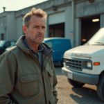 Homme inquiet examinant le moteur d'une camionnette