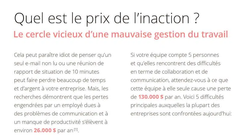 prix de l'inaction