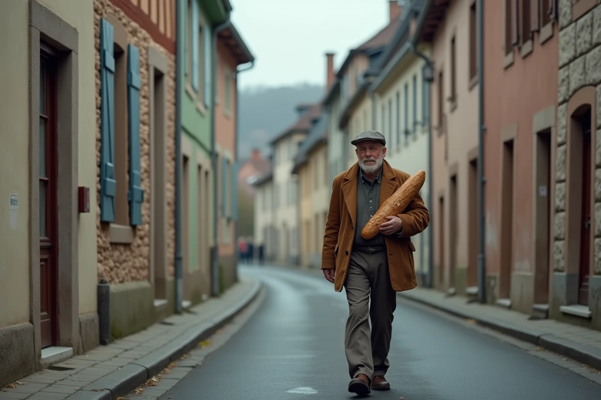 Rue principale de Saralbe avec maisons typiques de Moselle et atmosphère de petite ville lorraine